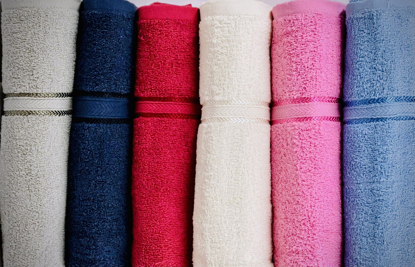 Pack of 6 Cotton Bath Towels – 27" x 54", Super Soft, Quick-Dry, Multicolor