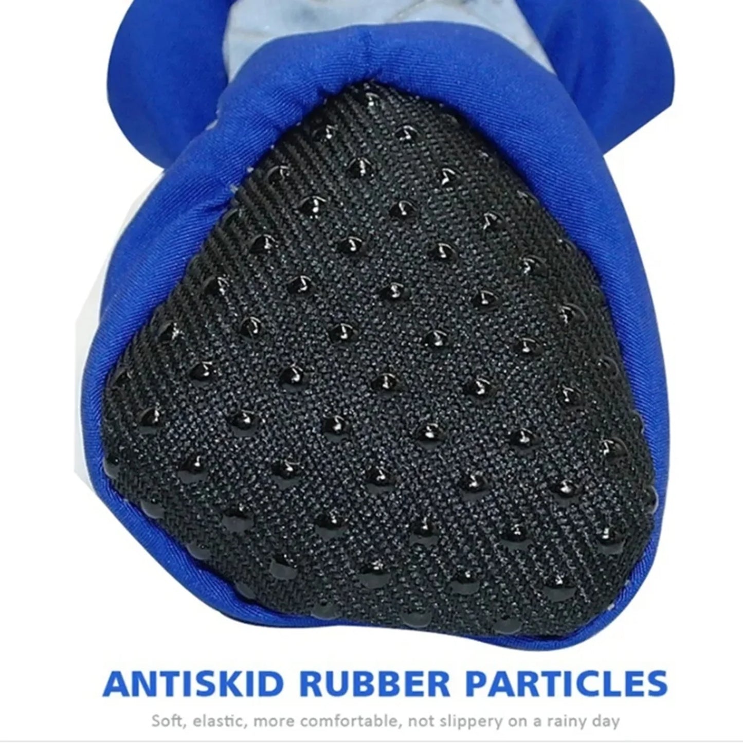 Waterproof Pet Shoes – 4-Piece Anti-Slip Rain Boots for Small Dogs & Cats, XL, Blue
