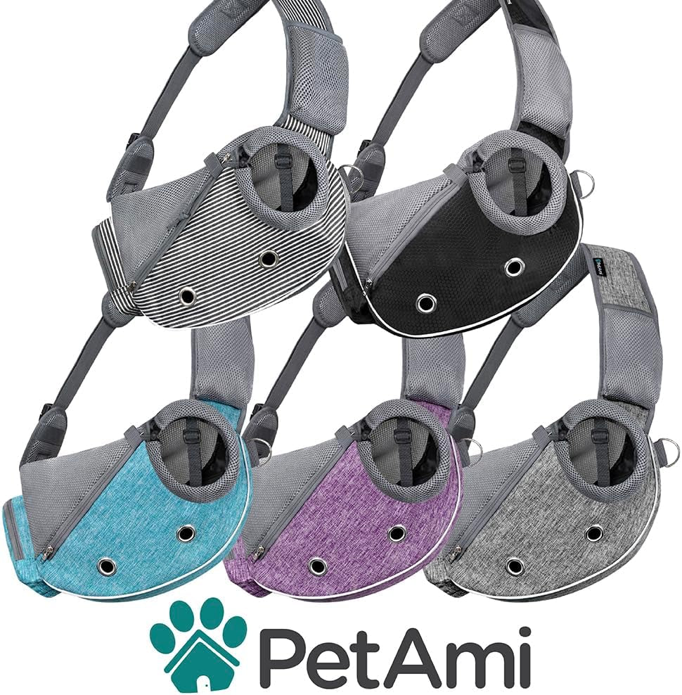 Dog Sling Carrier – Adjustable Crossbody Pet Sling for Small Dogs & Cats, Purple