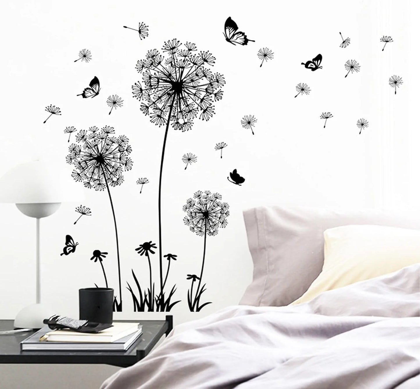 Dandelion & Butterfly Wall Decals – 2-Set Floral Peel and Stick Wall Art