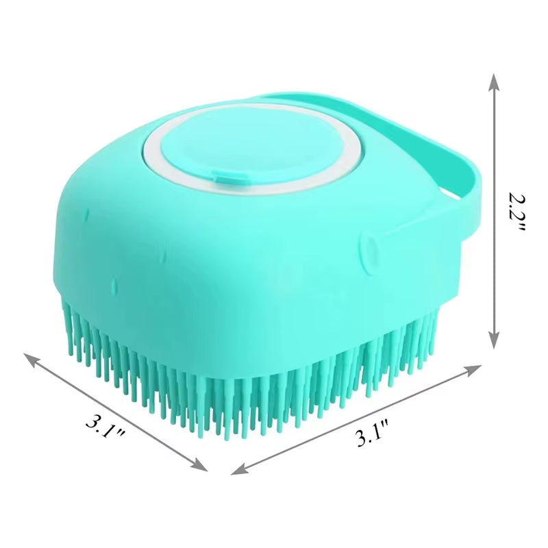2-in-1 Pet Bath Brush – Silicone Grooming & Massage Comb for Dogs & Cats