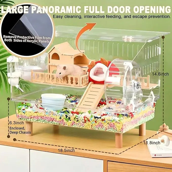 Transparent Habitat for Dwarf Hamsters, Mice, and Gerbils