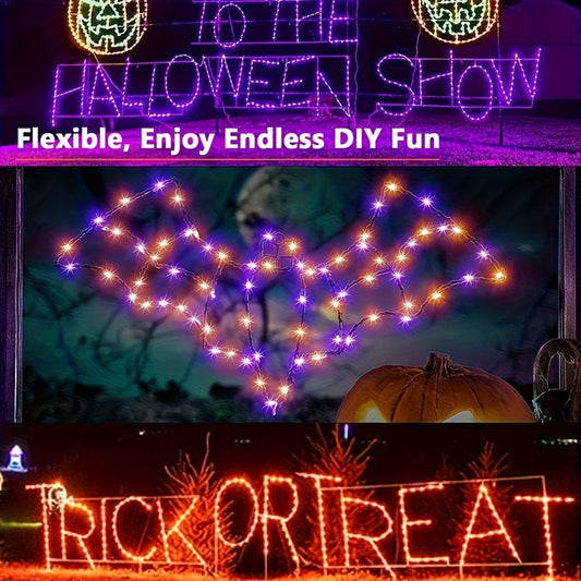 Purple & Orange Solar Halloween Lights – Spooky Yard Decor for Haunted Houses, Ghosts, Trick-or-Treat & Halloween Parades