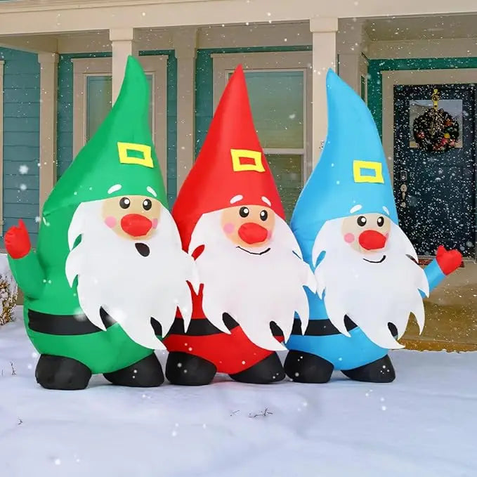 GOOSH 7.5FT Christmas Inflatable Gnomes Outdoor Decoration with Built-in LED Lights