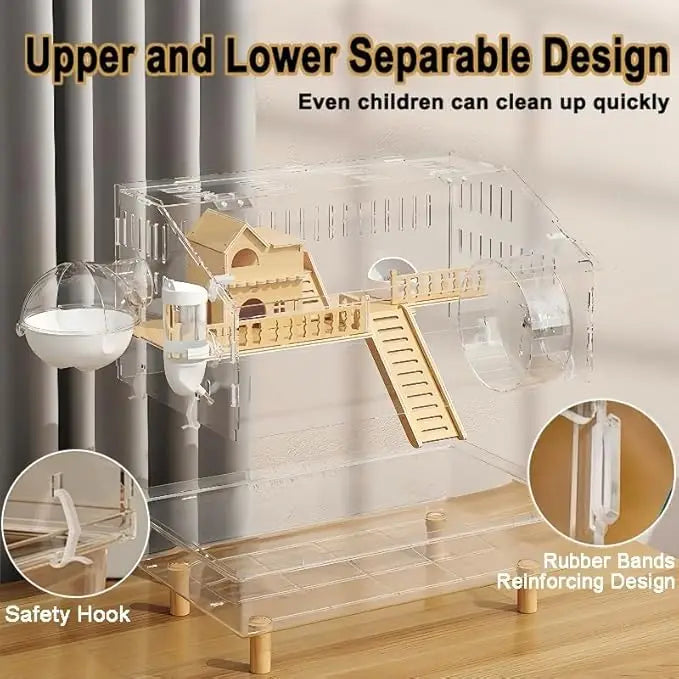 Transparent Habitat for Dwarf Hamsters, Mice, and Gerbils
