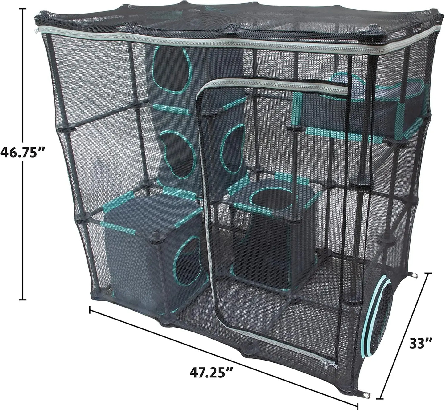 Outdoor Catio Furniture Mega Play Kit – Weather-Resistant Cat Climbing & Lounging Activity Center for Safe Enclosed Outdoor Fun