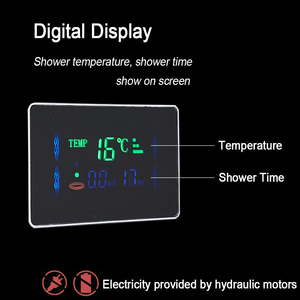 LED Shower Panel Tower System with Waterfall & Rainfall β Digital Display SPA Shower Faucet Set with Massage Jets & Mixer Tap