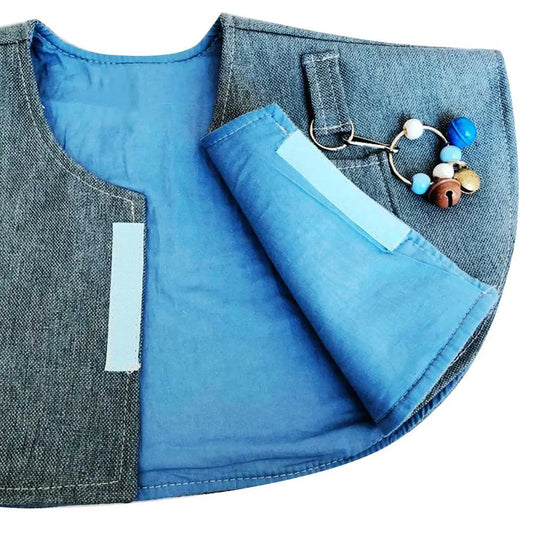 Pet Bird Anti-Scratch Shoulder Protector with Hanging Anklet Toys – Bird Diaper Shawl for Small to Medium Parakeets, Parrots, and Cockatiels