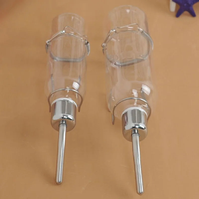 Stainless Steel Hanging Pet Waterer – No-Drip Drinking Bottle for Guinea Pigs, Rabbits, Hamsters, Squirrels & Small Animals