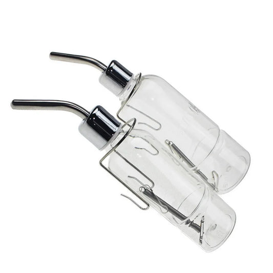 Stainless Steel Hanging Pet Waterer – No-Drip Drinking Bottle for Guinea Pigs, Rabbits, Hamsters, Squirrels & Small Animals