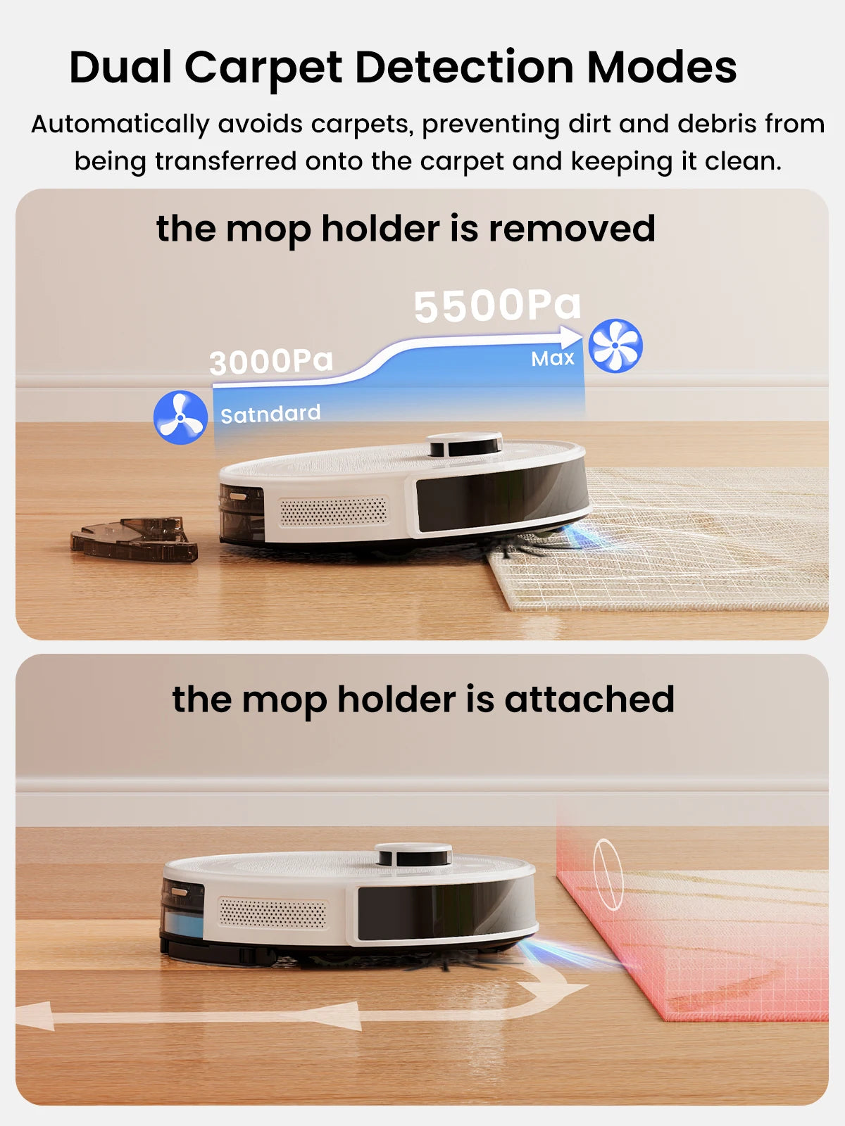 Lefant M2Pro Robot Vacuum and Mop with Self-Emptying Base – 6000Pa Suction, Laser Navigation, Obstacle Avoidance, Wi-Fi/Alexa Compatible
