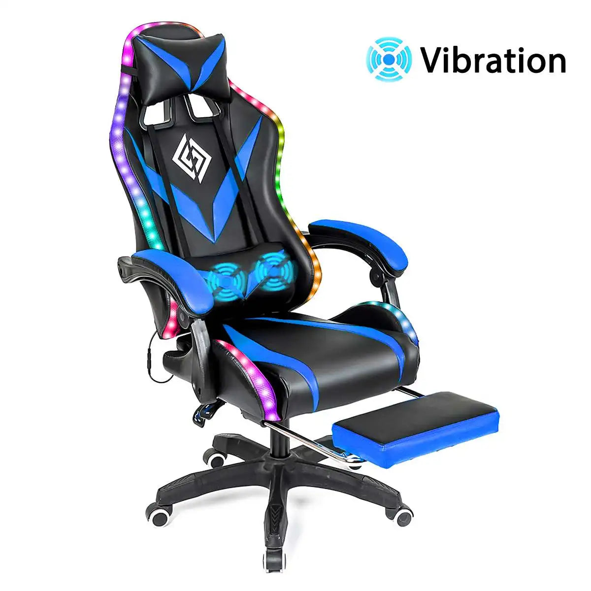 135 Degrees Gaming Chair Recliner With Bluetooth Speaker and Ergonomic Swivel 2 Point Massage