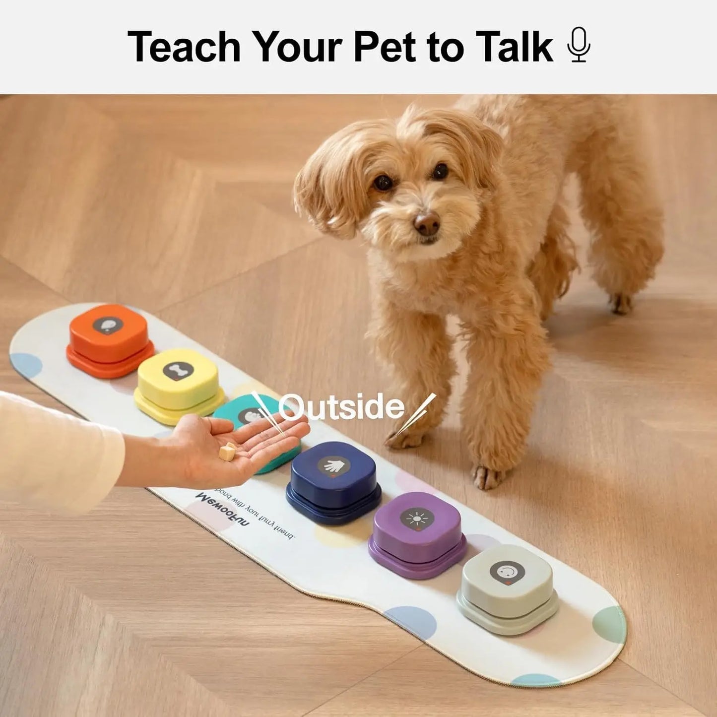 Mewoofun Dog Talking Buttons – 6-Pack Communication Training Set with Mat & Manual | Speech Buttons for Dogs to Talk, Recordable Dog Buttons for Communication