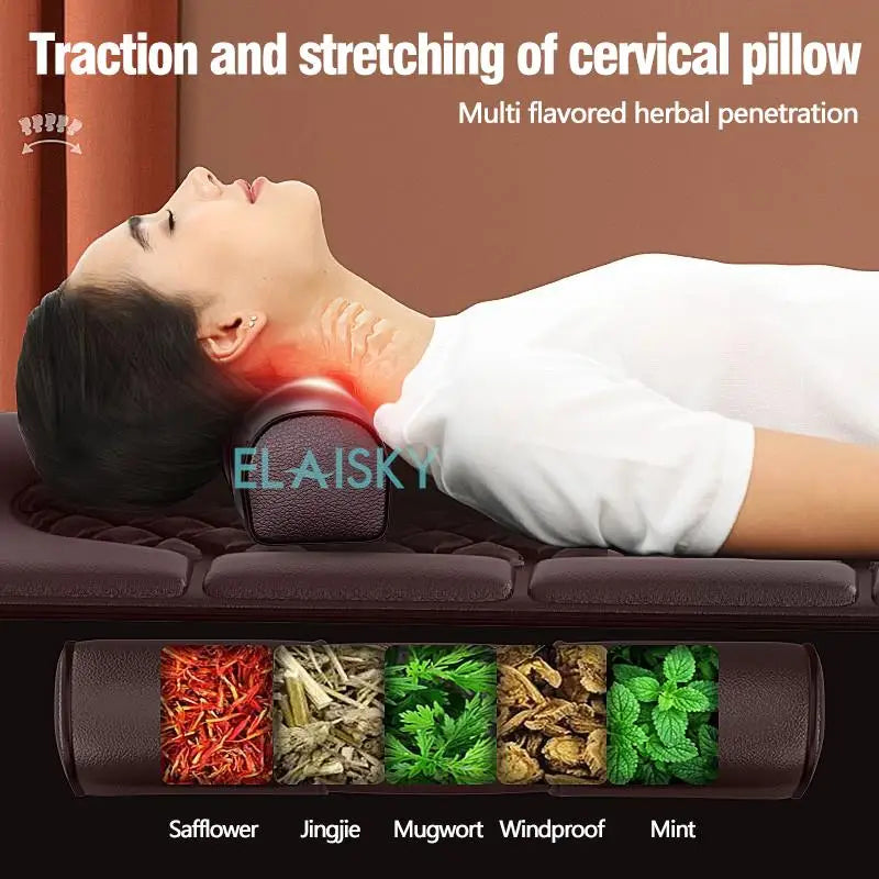 Electric Massage Mattress – Full Body Vibrating & Heating Infrared Massager Cushion for Neck, Back, Waist, Legs & Feet Pain Relief