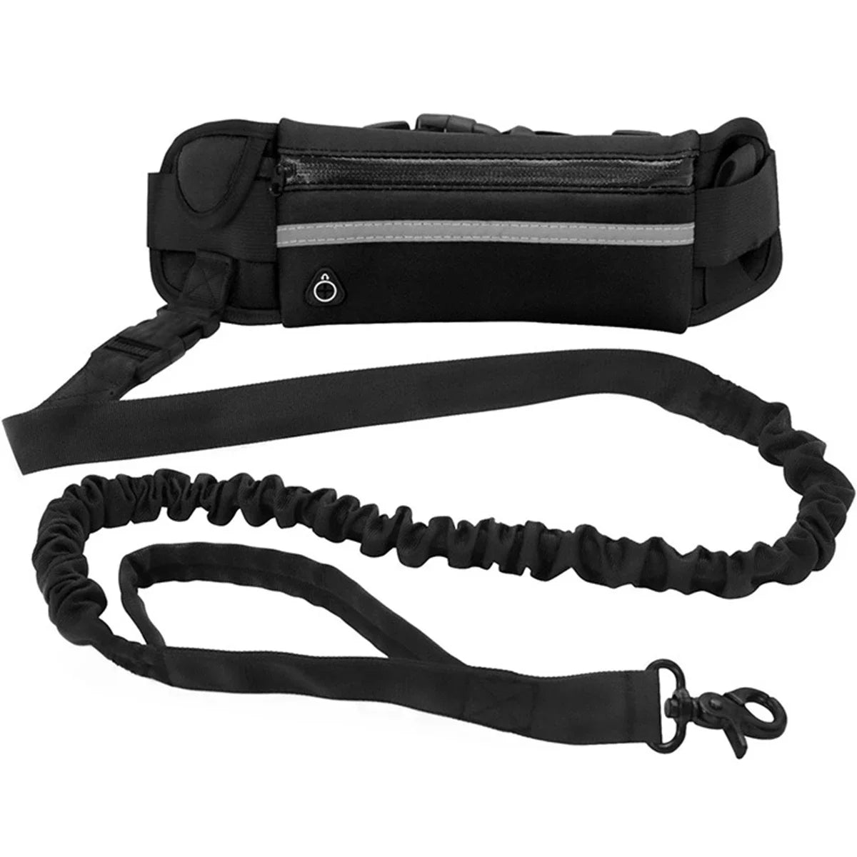 Dog Running Waist Leash with Retractable Elastic Belt & Reflective Buckle – Nylon Pet Leash with Waist Bag