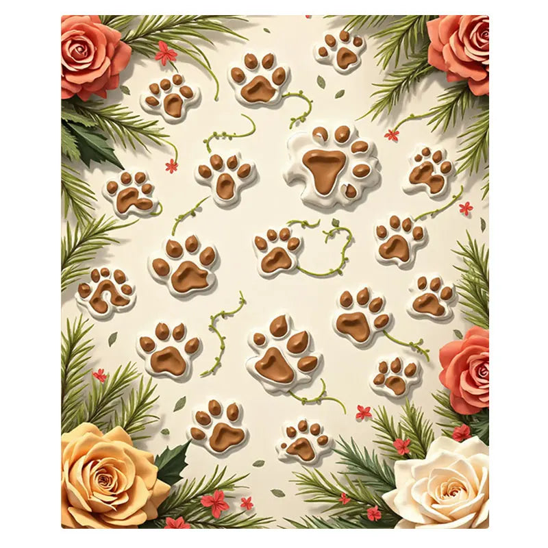 1PC Flannel Blanket – Cats Print or Paw Print, Ultra-Soft Cozy Throw for Home Décor