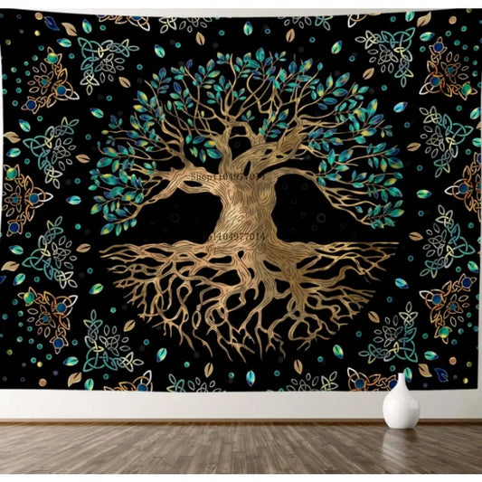 Tree of Life Wall Tapestry – Psychedelic & Mystical Aesthetic Décor for Living Room, Bedroom, or Dorm