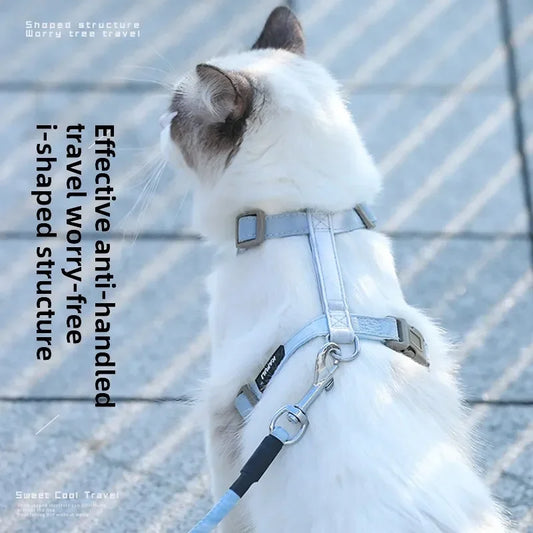 Adjustable Escape-Proof Cat Harness Set – Comfortable Outdoor Walking Harness with Lead & Collar for Kittens & Cats – Pet Supplies