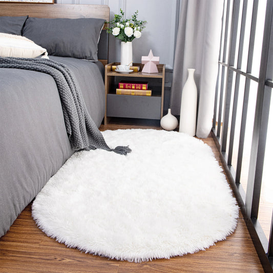 Faux Fur Oval  Long Hair Area Rugs