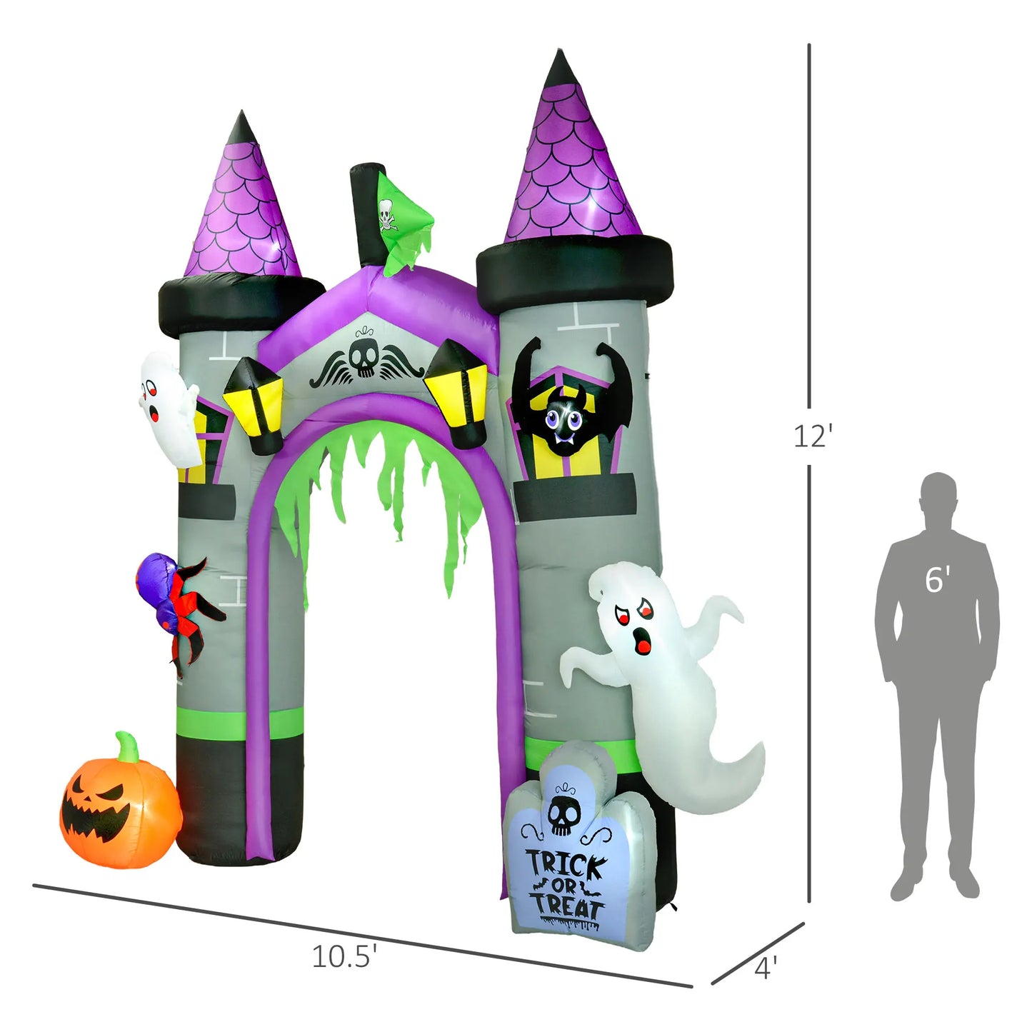 12FT Large Halloween Inflatable Archway – LED Lighted Outdoor Yard Display
