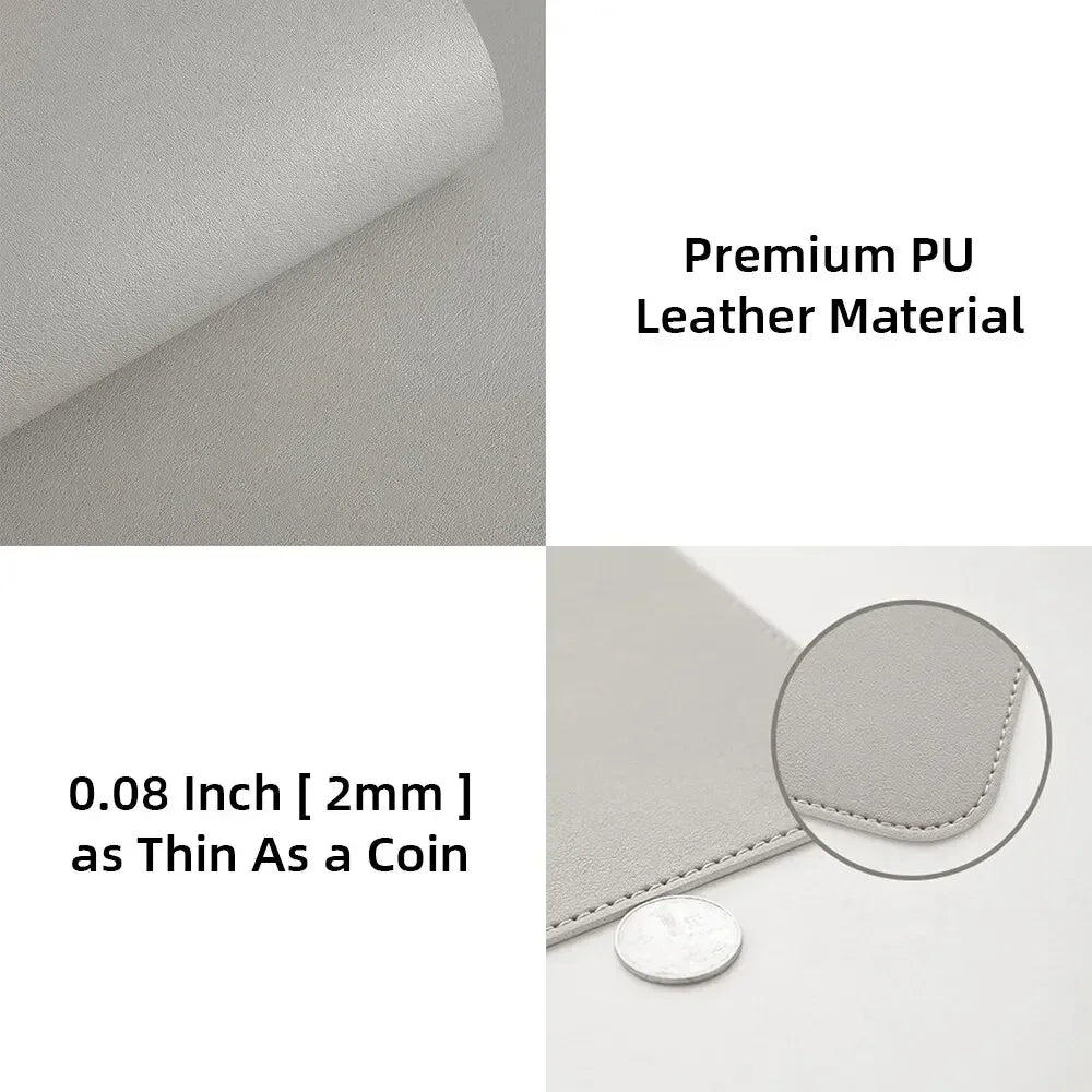 Large PU Leather Desk Mat – 60×30cm Waterproof Office Desk Protector, Mouse Pad & Keyboard Mat for Home, Work, or Gaming Setup