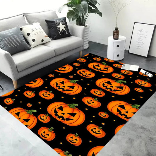 Terrifying Halloween Pumpkin Lantern Carpet Small Rugs for Bedroom Washroom Floor Mat Bedroom Decoration Outdoor Rug