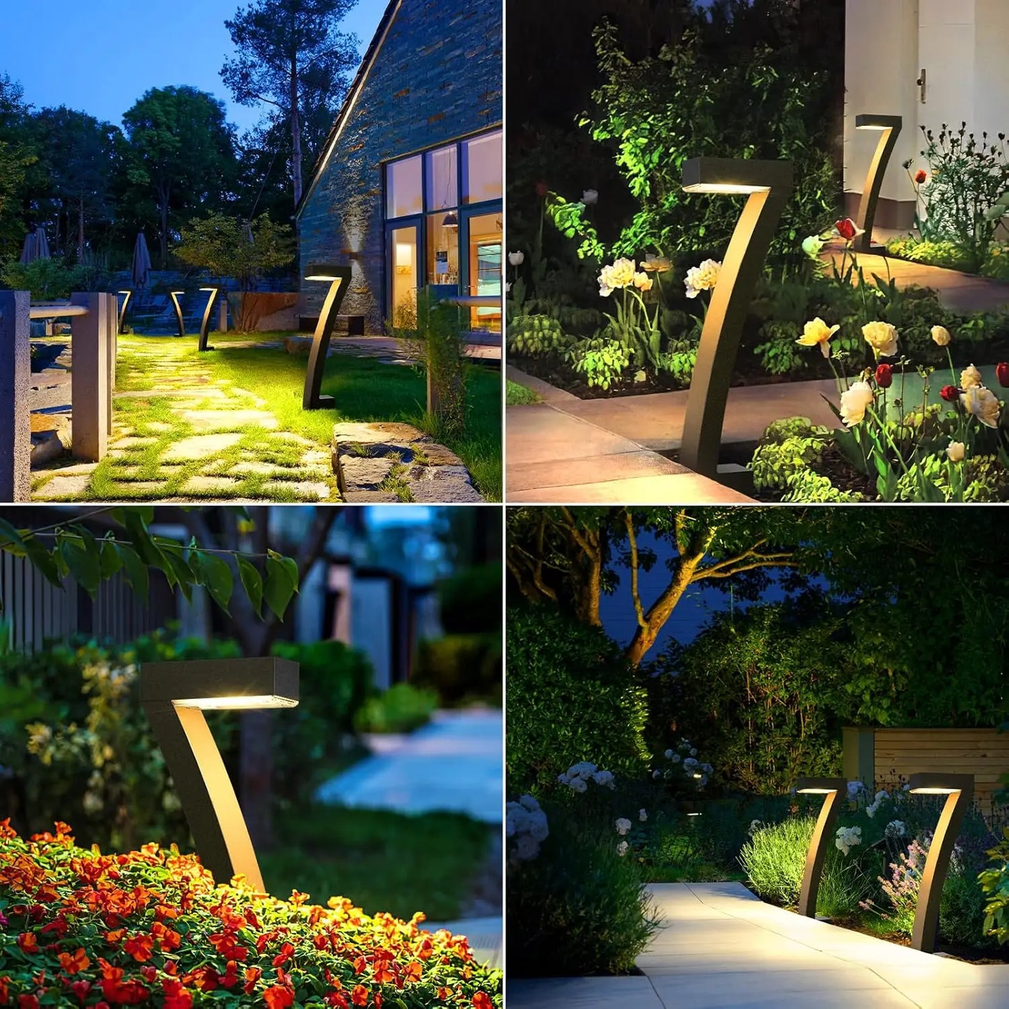 6-Pack Bright Solar Pathway Lights – 12-Hour Auto On/Off Solar Garden Lights for Yard, Walkway & Landscape