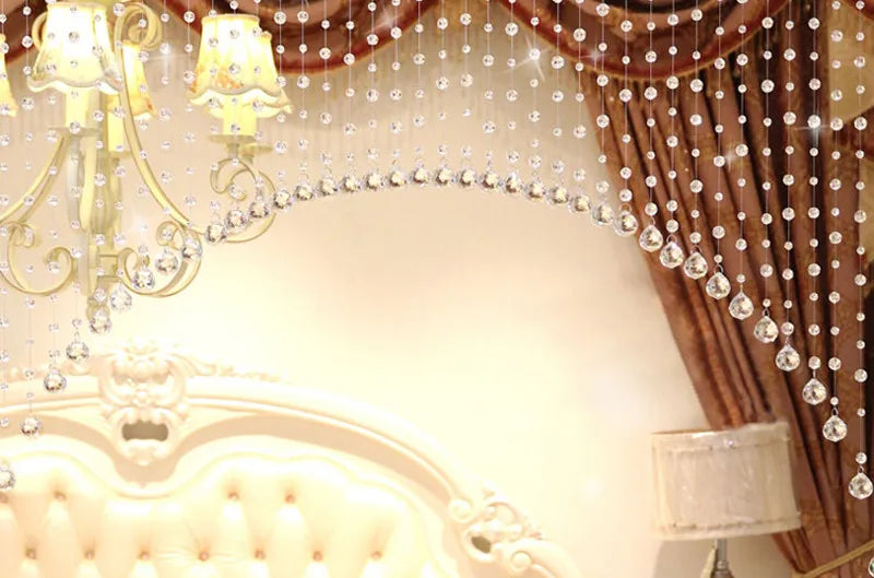 Luxury Crystal Glass Bead Curtain – Home Interior Decor & Wedding Backdrop – Sparkling Hanging Room Divider for Events & Background Decoration
