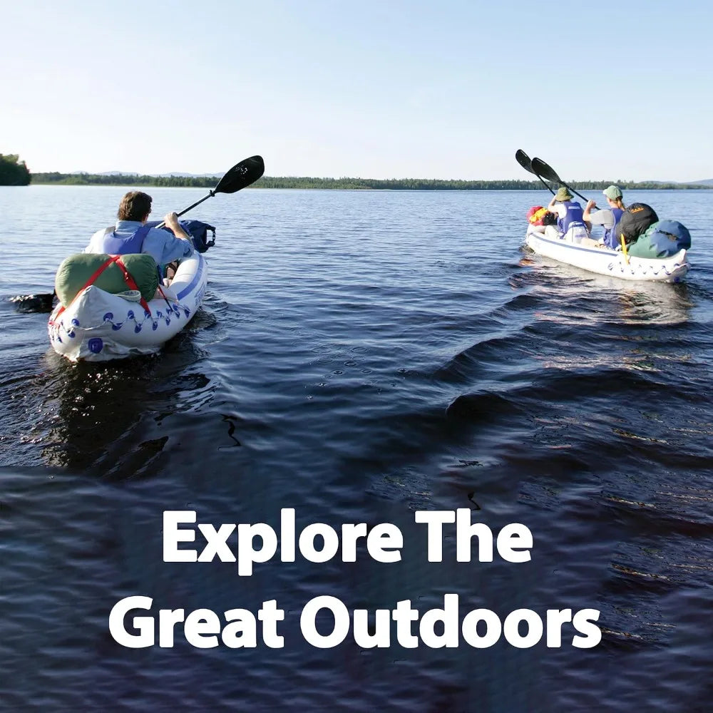 SE370 Inflatable Kayak – 1 to 3 Person Portable Kayak with Seats, Paddles, Foot Pump & Carry Bag – Lightweight & Stowable Touring Kayak for Lakes, Rivers & Ocean