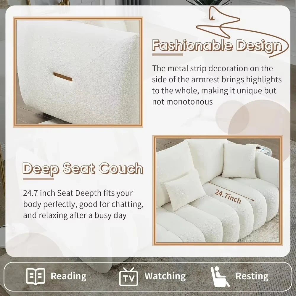 82" Modern Oversized 3 Seater Sofa / Couch