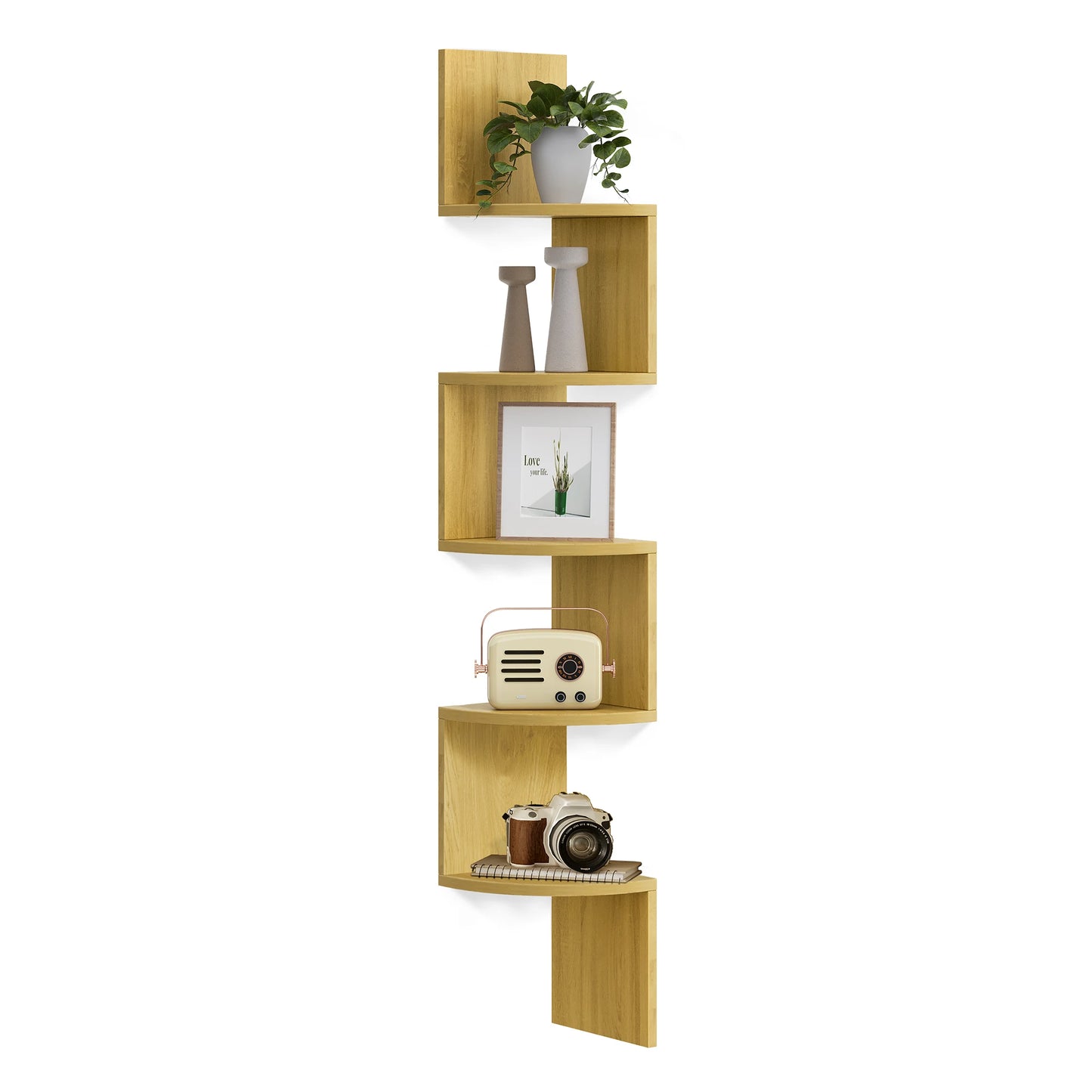 VASAGLE 5-Tier Floating Corner Shelf