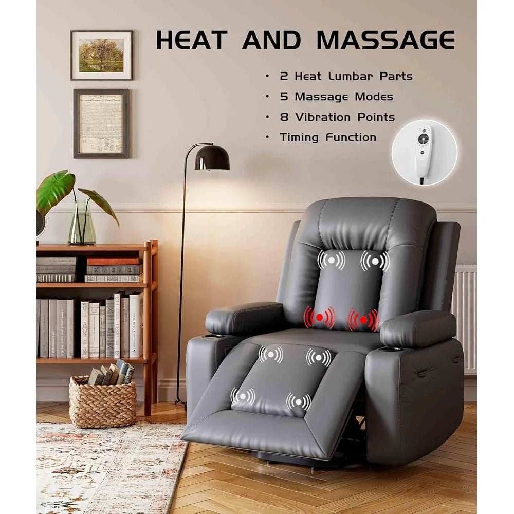 Power Lift Recliner Chair with Electric Massage and Heat