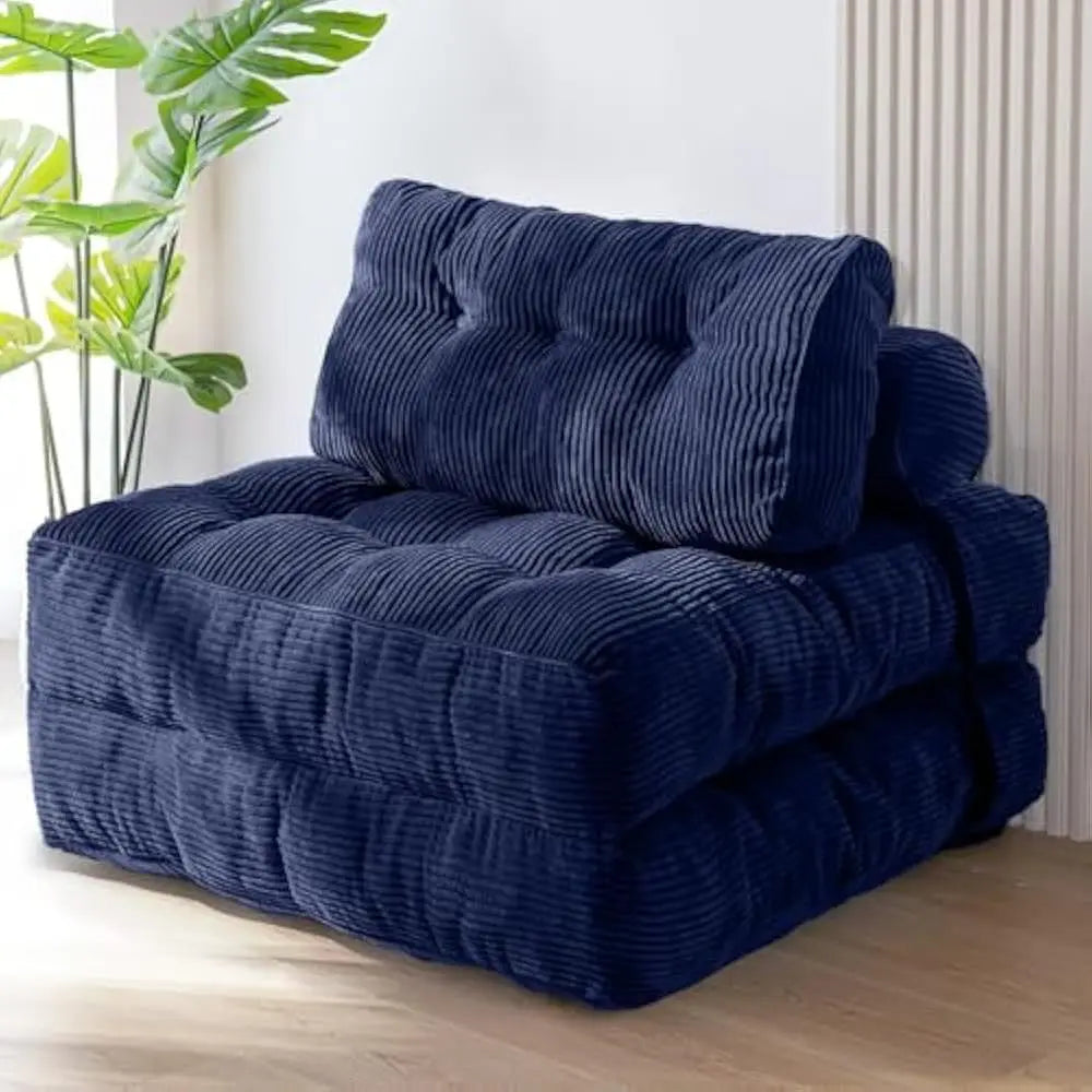 Folding Sofa Bed – Portable Sleeper Chair with Pillow & Mattress, Back Support, Comfy Floor Sofa Lounge