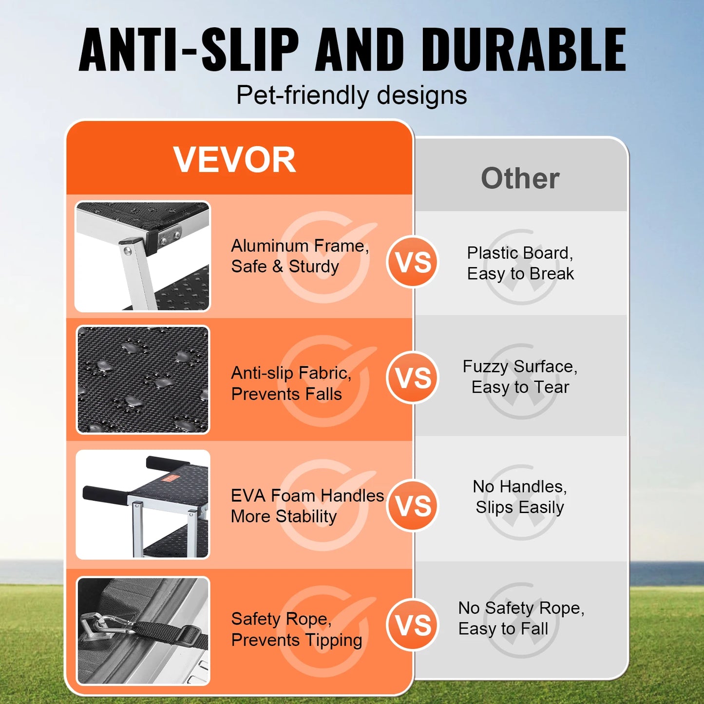 Portable Aluminum Folding Dog Stairs