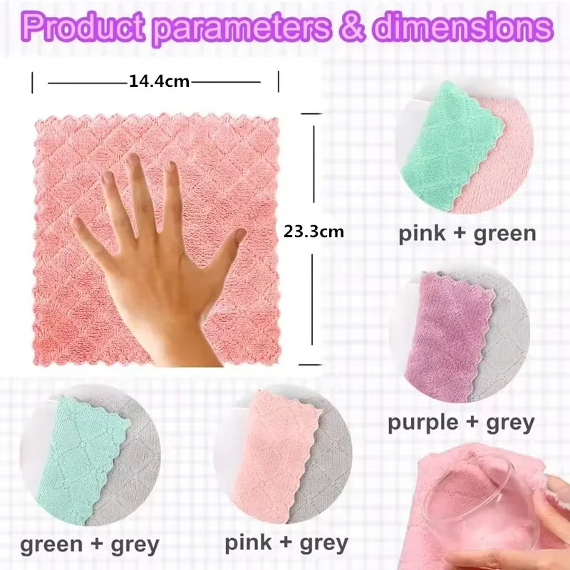 5/10/20pcs Kitchen Microfiber Cleaning Towel / Cloth