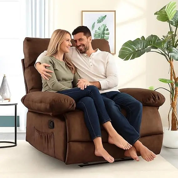 Oversized Recliner Chair – Extra Wide 28.3" Seat, 350 lbs Capacity PU Leather Recliner for Big & Tall Adults – Living Room Comfort