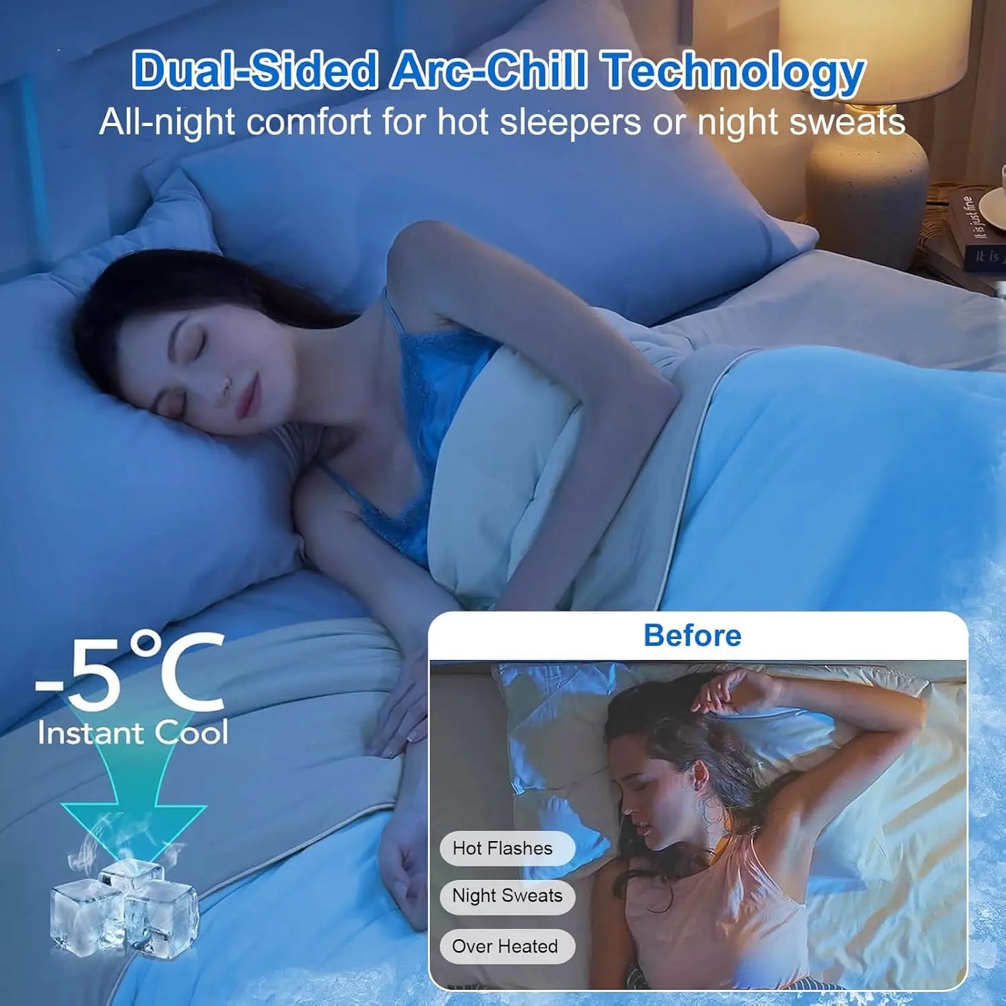 Cooling Blankets for Hot Sleepers – Cool Like Ice Cream Lightweight Blanket for Summer with Double Side Cold, Cooling Comforter