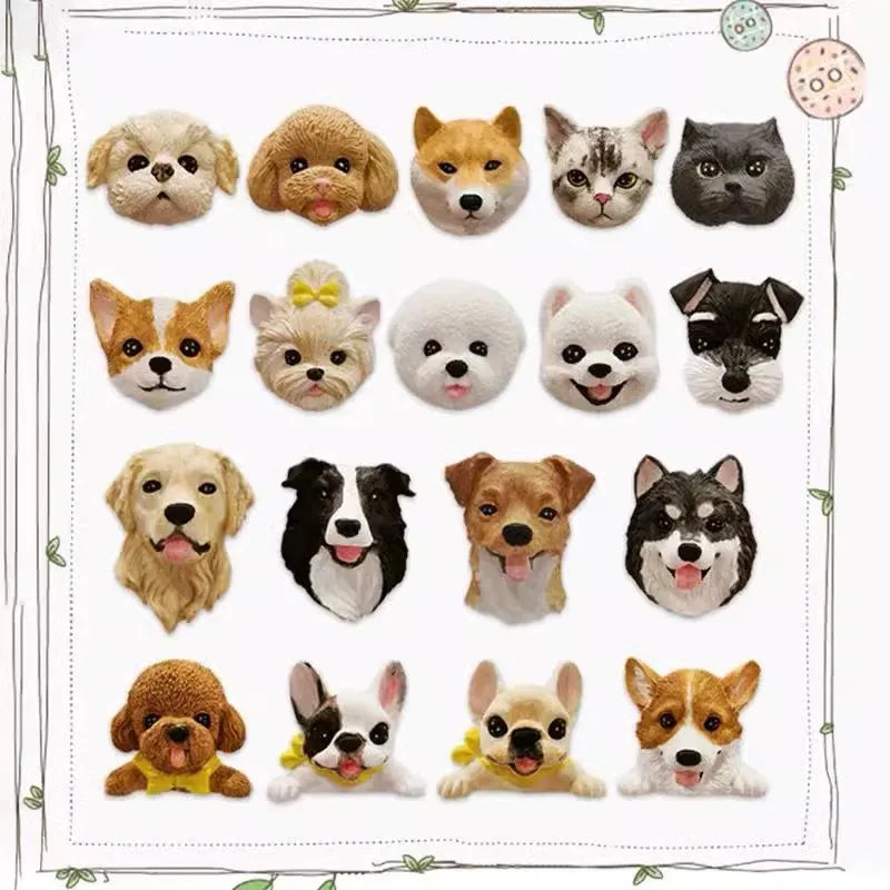 3D Dimensional Pet Cat Portrait Pet Customized Cat Keychain Fridge Magnets Dog Memorial Plaster Portrait Gift