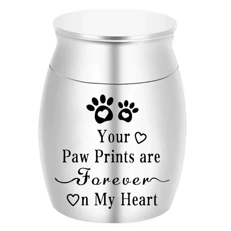 Pet Urn for Dogs & Cats – Decorative Metal Cremation Urn, Portable Memorial Keepsake for Pet Ashes