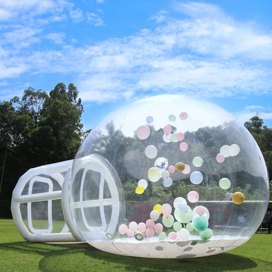 Inflatable 3M (10FT) PVC Bubble House Castle for Kids – Commercial-Grade Outdoor Toy with 750W Air Blower & 100 Balloons