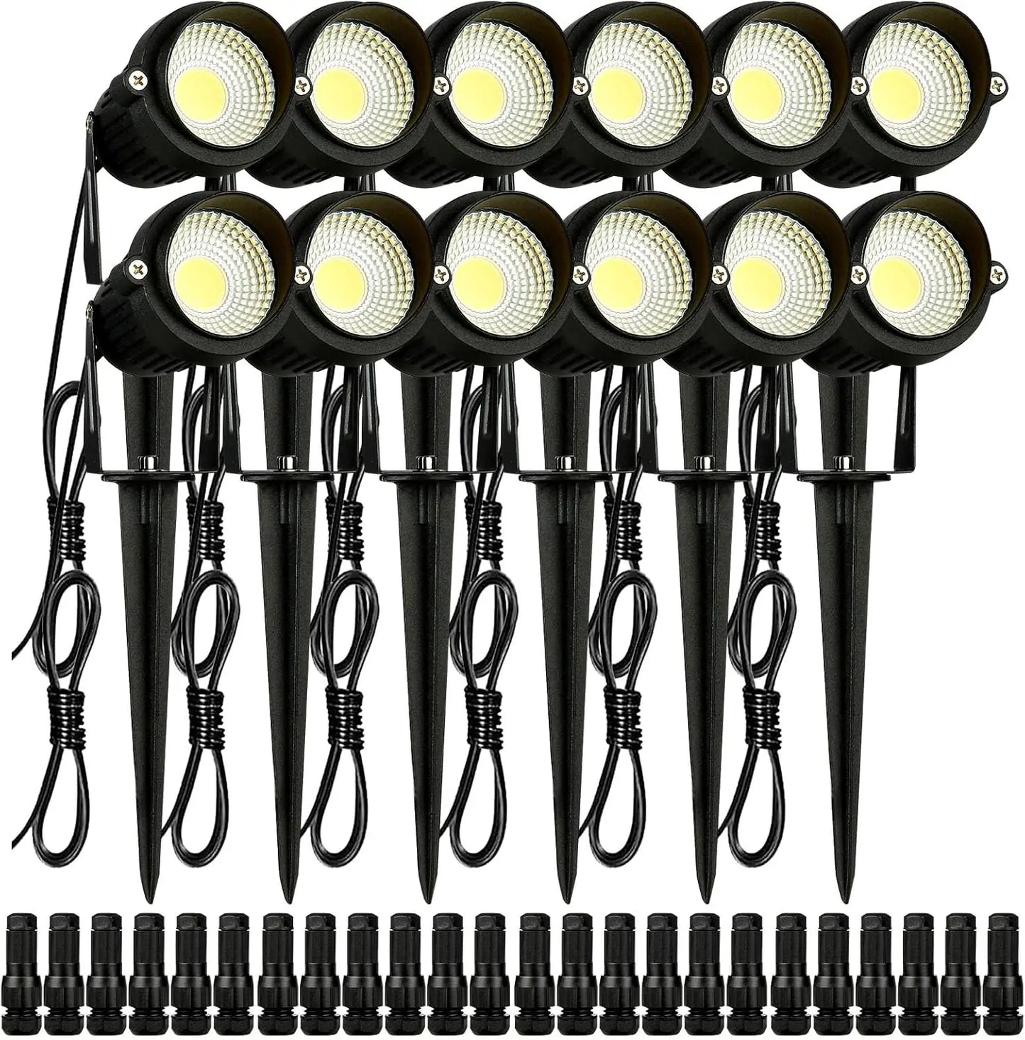 Landscape Lighting – 6W Low Voltage LED Spotlights, IP66 Waterproof Outdoor Lights for Yard, Lawn, Garden & Pathways