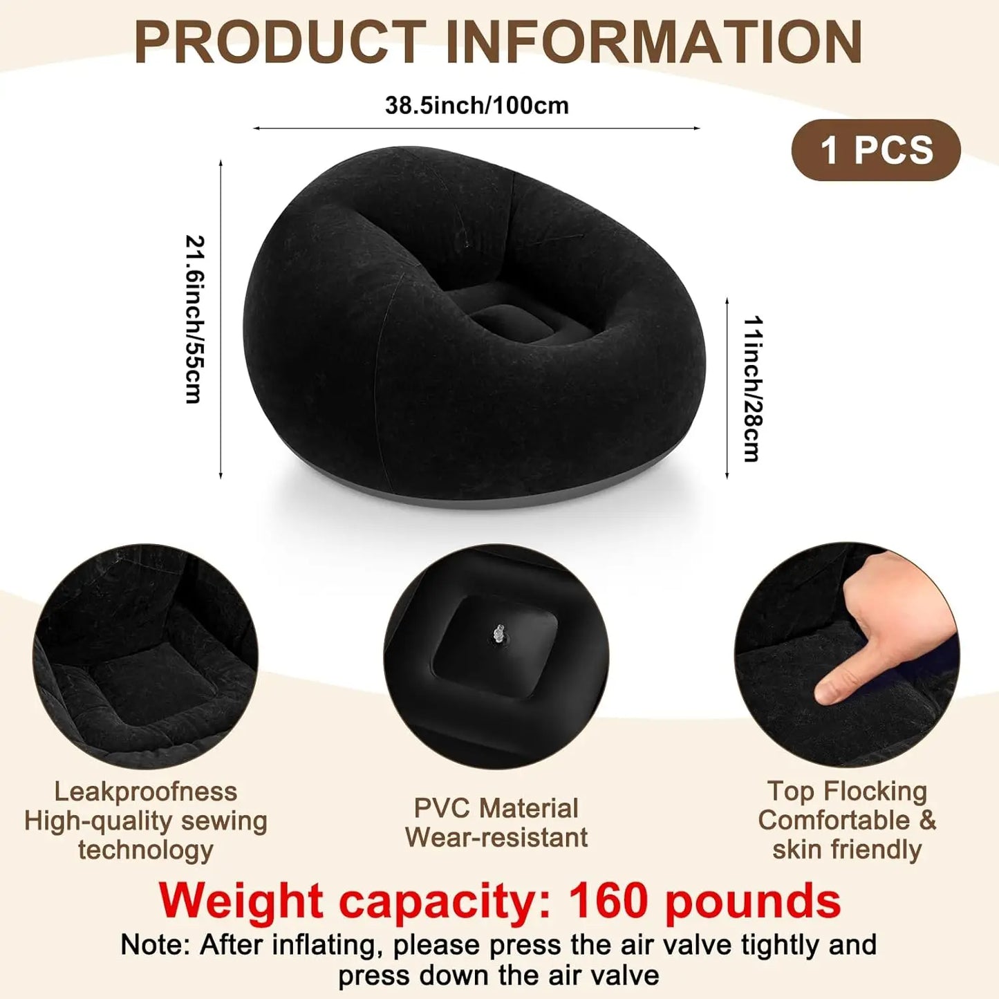 Inflatable Bean Bag Chair