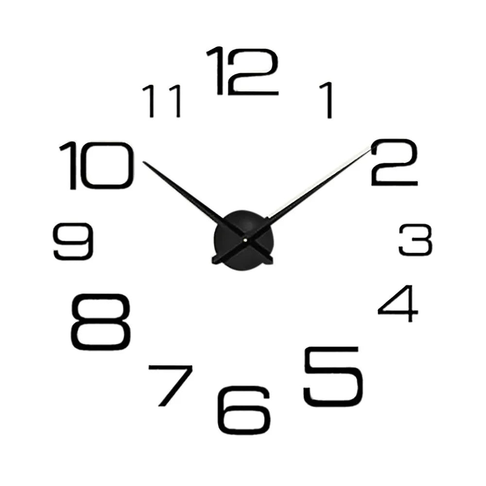 Creative Digital Large Mirrored Number DIY Wall Clock