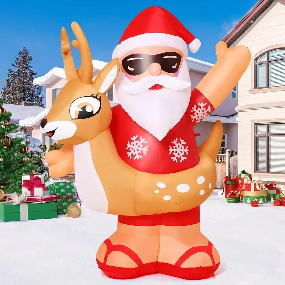 Hawaii Santa Claus 6.3FT Christmas Inflatable Outdoor Decoration with LED Lights