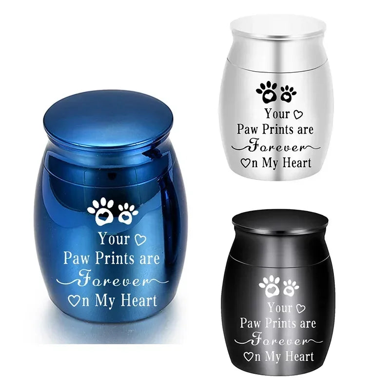 Pet Urn for Dogs & Cats – Decorative Metal Cremation Urn, Portable Memorial Keepsake for Pet Ashes