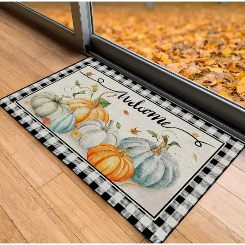 Welcome Fall Doormat – Non-Slip Indoor/Outdoor Rug, Cozy Autumn Home Decor, Seasonal Entryway Floor Mat