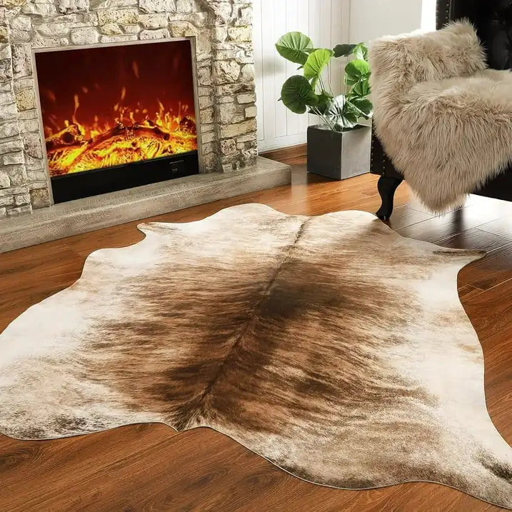 American style Animal Print Rug faux fur cowhide rug / carpet