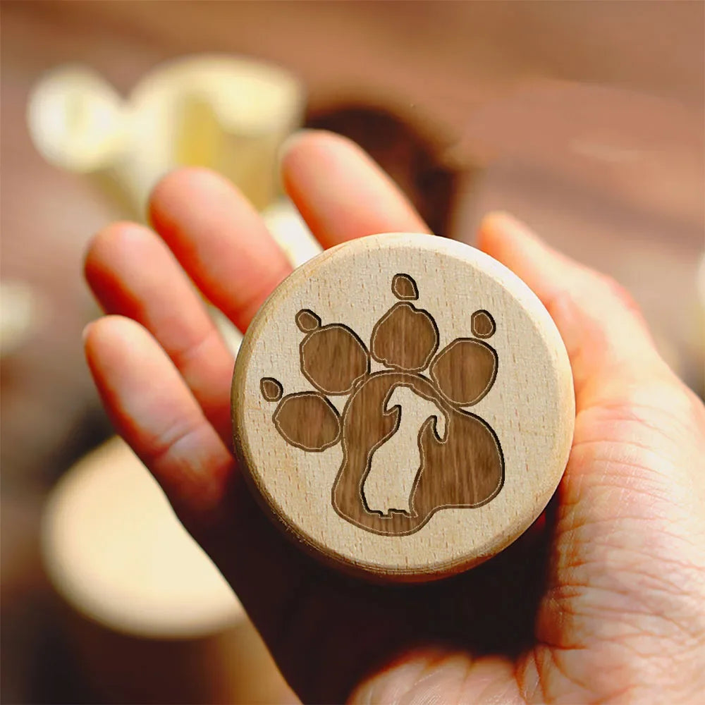 Dog Printed Wooden Carved Dog Memorial Box - Urn Memorial Gift for Dog Lovers