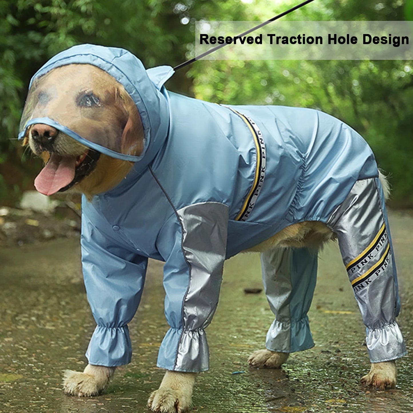 Waterproof Dog Raincoat – Adjustable, Lightweight Pet Jumpsuit with Hood