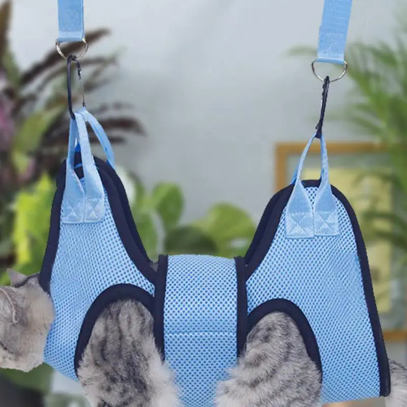 Anti Scratch Pet Grooming Hammock With Security Strap